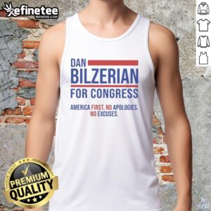 Alt Text: Dan Bilzerian wearing a 'America First No Apologies No Excuses' tank top, promoting his congressional campaign.