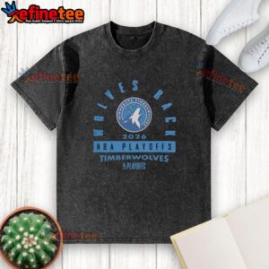 Hot Minnesota Timberwolves 2026 NBA Playoffs Wolves Back Washed T-Shirt featuring team logo and vibrant colors.