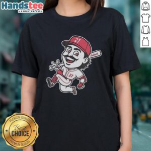 Alt Text: Nice Salbert Sal Stewart Cincinnati Reds ladies tee featuring a stylish design perfect for female fans.
