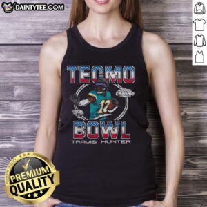 Alt Text: Good Tecmo Bowl X Topps Chrome Jaguars Travis Hunter tank top featuring vibrant design and team logo.
