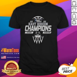 Good UConn Huskies March Madness East Region Champions 2026 T-Shirt featuring team colors and championship graphics.