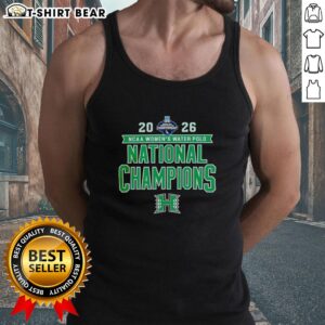 2026 NCAA Women's Water Polo National Champs Hawaii Rainbow Wahine victory tank top celebrating their championship win.