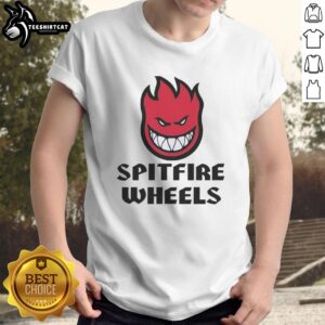 Original Spitfire Wheels Logo T-Shirt featuring bold graphic design, perfect for skateboarding enthusiasts and casual wear.