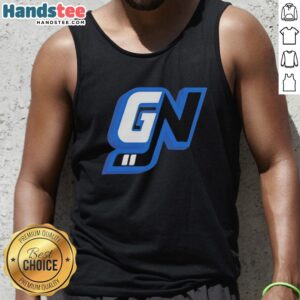 Premium Game Notes initials logo on a stylish tank top, perfect for gamers and fashion enthusiasts. Shop now!
