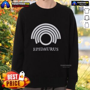 Awesome Liam O'Brien wearing an Epidaurus sweatshirt, showcasing a stylish and comfortable look.