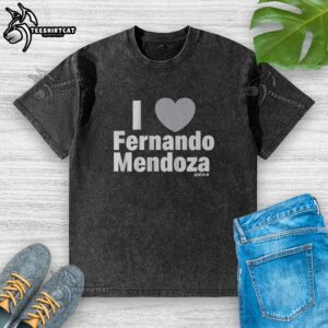 Pretty I Heart Fernando Mendoza washed t-shirt featuring a stylish design, perfect for casual wear and fans of Fernando Mendoza.