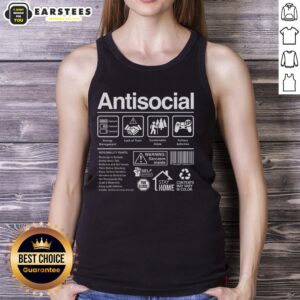 Awesome Antisocial Traits Tank Top featuring a bold design perfect for introverts and unique fashion enthusiasts.