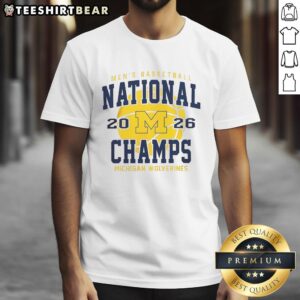 Nice Michigan Wolverines 2026 NCAA Men's Basketball National Championship Game T-Shirt, Indianapolis, Indiana design.