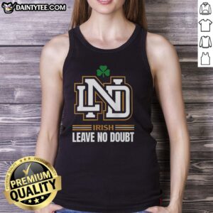 Official Notre Dame Irish Leave No Doubt tank top showcasing vibrant team colors and logo for fans and supporters.