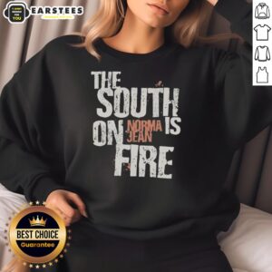Nice Norma Jean sweatshirt featuring 'The South Is On Fire' design, perfect for casual wear and fans of Southern style.