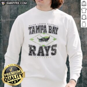 Hot Tampa Bay Rays Major League Baseball Cooperstown Diamond Sweatshirt in navy blue, perfect for fans and chilly days.