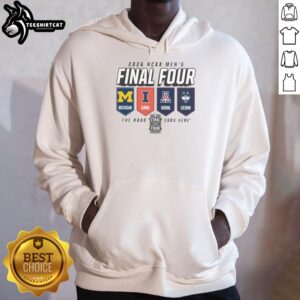 Men's Final Four 2026 hoodie featuring 'The Road Ends Here' design, perfect for basketball fans supporting their teams.