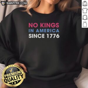 Jamie Lee Curtis wearing a 'No Kings in America Since 1776' sweatshirt, showcasing a unique and bold fashion statement.
