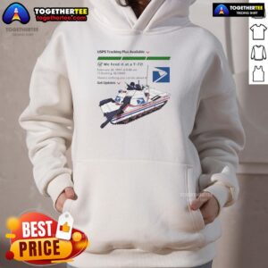 Stylish USPS Tracking Plus hoodie featuring a vibrant design, perfect for USPS fans and tracking enthusiasts.