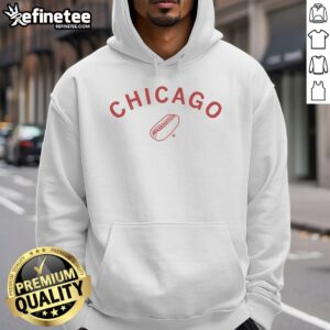 Pretty Chicago Hot Dog curved hoodie featuring a vibrant design, perfect for casual wear and food lovers.