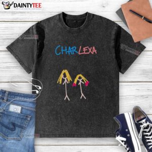 Awesome Charlexa Charlotte Flair and Alexa Bliss WWE washed t-shirt featuring vibrant designs and casual style.