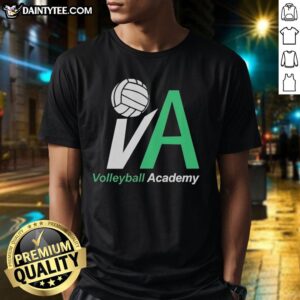 Good American Sweatshop Daisy Moriarty Volleyball Academy T-Shirt in vibrant colors, showcasing sporty design and academy logo.