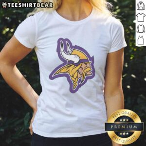 Alt Text: Good Minnesota Vikings Rivet Logo Ladies Tee featuring a stylish design for female fans of the Vikings.