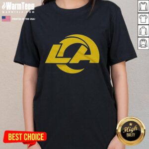 Official Women's Los Angeles Rams 26 Ladies Tee in navy blue, showcasing team logo and stylish design for female fans.