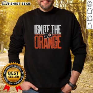Nice Philadelphia Flyers Ignite the Orange 2026 Stanley Cup Playoffs sweatshirt, featuring team logo and vibrant colors.