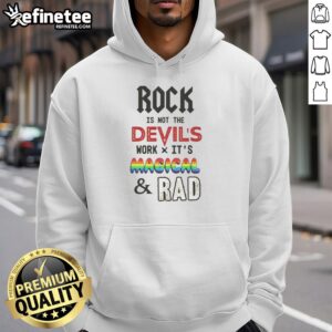 Stylish Top Rock Is Not The Devil's Work hoodie in vibrant colors, showcasing its magical and rad design.