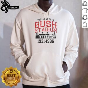 Vintage Indianapolis hoodie featuring Hot The Bush Stadium design, celebrating its years from 1931 to 1996.