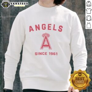 Alt Text: Original Los Angeles Angels Cooperstown Duster Sweatshirt featuring classic logo and vintage design, perfect for fans.