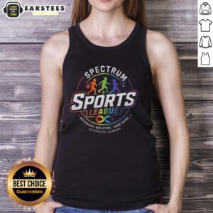 Good Spectrum Sports League tank top showcasing unity in sports for different abilities, promoting inclusivity and teamwork.