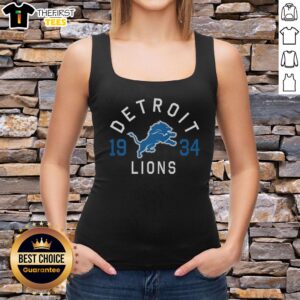 Official Detroit Lions Heritage Print Tank Top featuring team colors and logo, perfect for fans and summer wear.