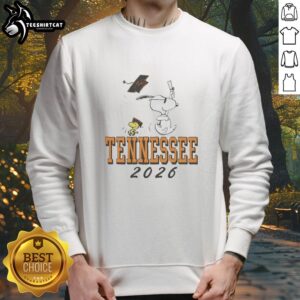Good Snoopy and Woodstock cartoon on University of Tennessee Graduation 2026 sweatshirt, perfect for proud graduates.