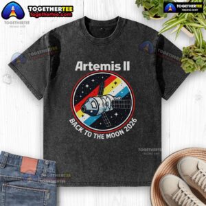 Hot Artemis II Back to the Moon 2026 washed t-shirt featuring a stylish design celebrating the lunar mission.