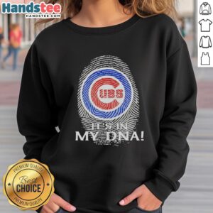 Premium Chicago Cubs MLB sweatshirt featuring a unique 'It's In My DNA' fingerprint design for fans.