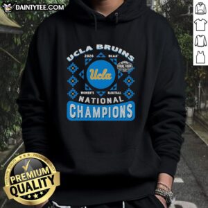 Official UCLA Bruins NCAA Women's Basketball 2026 Final Four National Champions hoodie in blue with team logo.