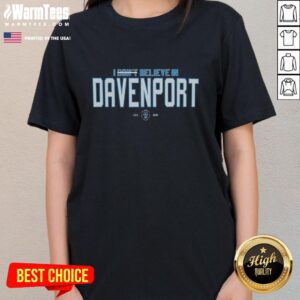 Awesome I Don't Believe in Davenport Detroit Lions Ladies Tee with vibrant team colors, perfect for female fans.
