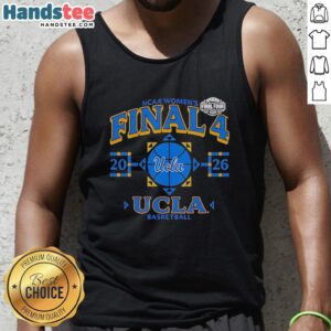 UCLA Bruins Final Four 2026 Women's March Madness tank top featuring team colors and logo for fans and supporters.