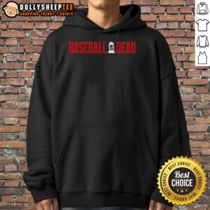 Alt Text: Black hoodie featuring the 'Awesome 2026 Baseball Is Dead' logo, perfect for baseball fans and trendy streetwear.