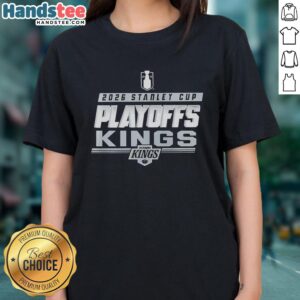 Premium Los Angeles Kings NHL 2026 Stanley Cup Playoffs ladies tee featuring team logo and stylish design for fans.