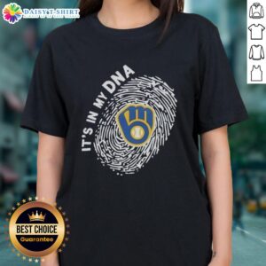 Top Milwaukee Brewers In My DNA logo ladies tee featuring a stylish design for passionate fans.