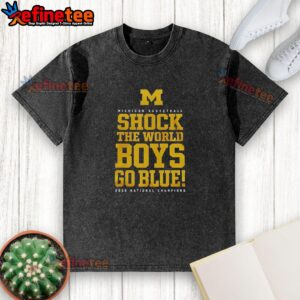 Original Michigan Wolverines NCAA Men's Basketball National Champions 2026 'Shock The World' Boys Go Blue T-shirt
