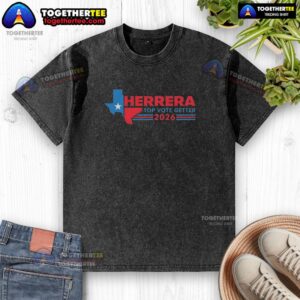 Nice Brandon Herrera Top Vote Getter Texas 2026 Political Washed T-Shirt featuring bold graphics and vibrant colors.