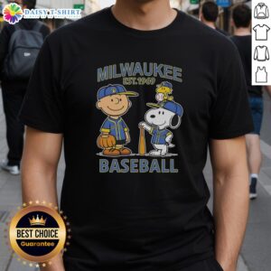 Alt Text: Pretty Charlie Brown and Snoopy X Milwaukee Brewers Basketball T-Shirt, established 1969, showcasing a fun design.