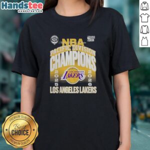 Good Los Angeles Lakers 2026 NBA Pacific Division Champions ladies tee featuring team colors and logo.