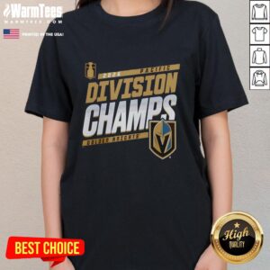 Awesome Vegas Golden Knights Division Champions 2026 Ladies Tee featuring team colors and logo, perfect for fans.