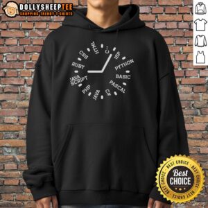Alt Text: Stylish Top Programmer Clock Hoodie featuring a unique clock design, perfect for tech enthusiasts and programmers.