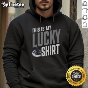 Alt Text: Premium Vancouver Canucks This Is My Lucky Hoodie in navy blue, perfect for game days and casual wear.