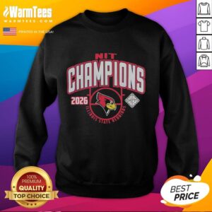 Hot Illinois State Redbirds NIT 2026 Men's Basketball National Champions sweatshirt featuring bold team graphics.