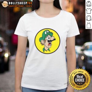 Funny Luigi Ees Ladies Tee featuring a playful graphic of Luigi, perfect for gamers and fans of retro video games.