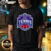Alt Text: 2026 American Conference Men's Tennis Championship logo T-shirt featuring vibrant design and event details.