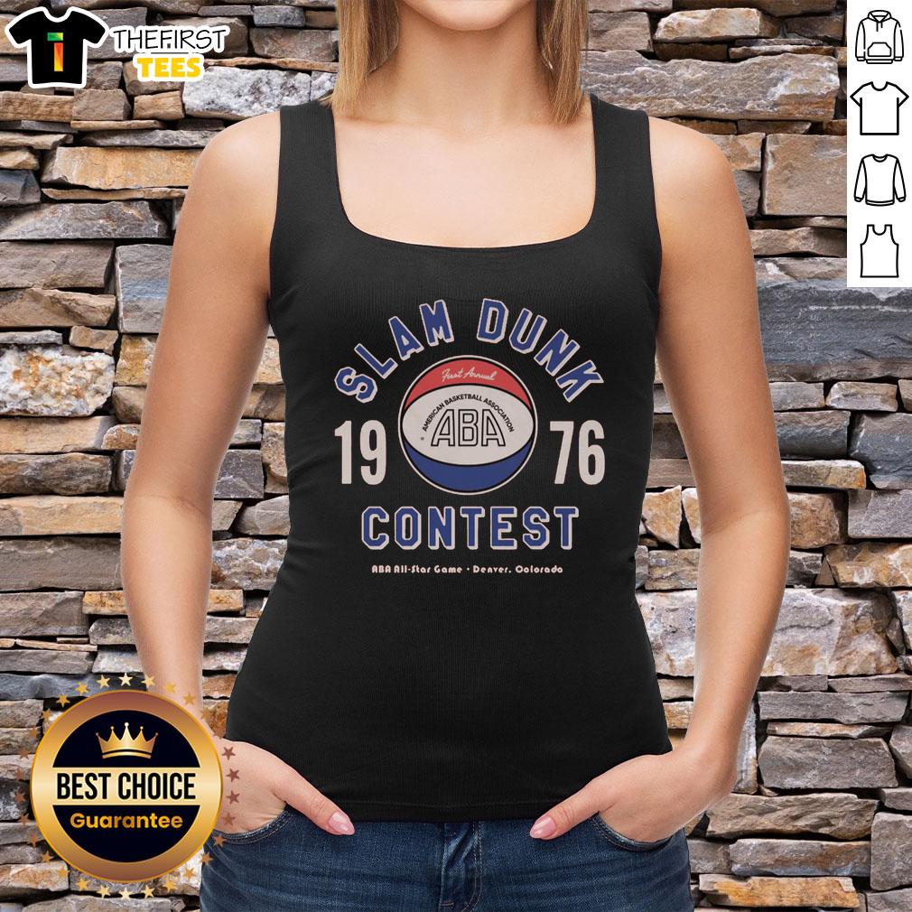 awesome-aba-1976-slam-dunk-contest-tank-top Awesome ABA 1976 Slam Dunk Contest tank top featuring iconic basketball graphics and vibrant colors.