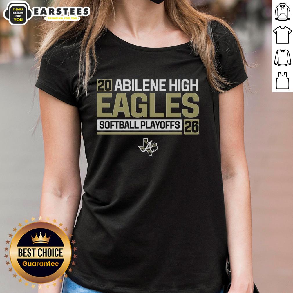 awesome-abilene-high-softball-eagles-playoffs-2026-ladies-tee Alt Text: Abilene High Softball Eagles 2026 playoff ladies tee featuring team colors and logo, perfect for fans and supporters.